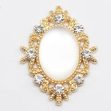 10Pcs Oval Resin Alloy Rhinestone Button Jewelry Hairpin Dress Wedding