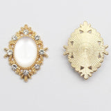 10Pcs Oval Resin Alloy Rhinestone Button Jewelry Hairpin Dress Wedding