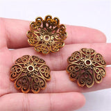 10pcs 29x29x9mm Bead Caps DIY Jewelry Making Antique Silver Plated Findings