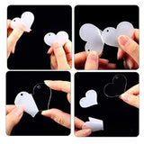 Acrylic Heart Keychain Blanks Set with Tassels for DIY Crafts