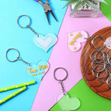 Acrylic Heart Keychain Blanks Set with Tassels for DIY Crafts