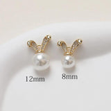 14K Plated Rabbit Copper Zircon Cap DIY Hand-made Accessories