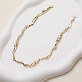 14K Plated Color-Preserving Double Hanging Buckle DIY Necklace Bracelet