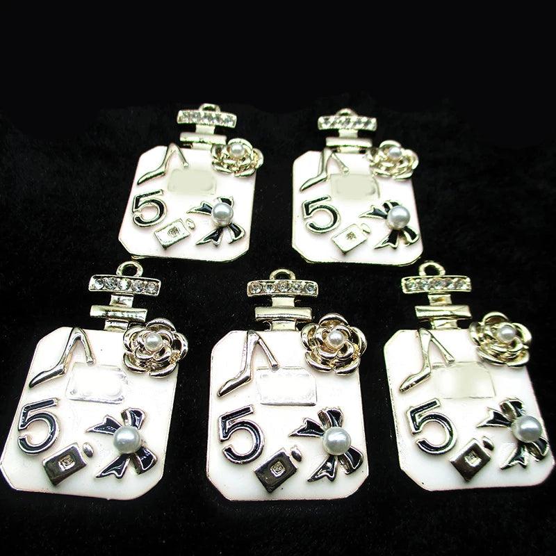 10pcs/Bag Big Size Rhinestone Perfume Enamel Charms Pendants