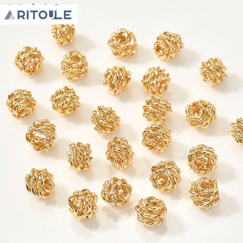 Copper Plated 14k Fried Dough Twists Bracelet DIY Beads