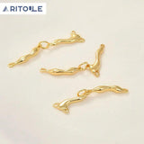 Gold-Plated Branch Double Hanging Link Rod for DIY Beading