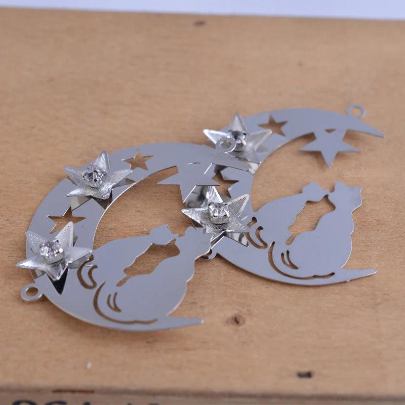 10pcs 30mm*38mm Brass Spacer 3D DIY Hang Decorations Parts for Pendant Necklace