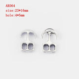10pcs Antique Double Hole Anchor Hook Clasp For Leather Bracelet