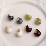 French Oil Painting Texture Resin Stud Earrings DIY Jewelry Material