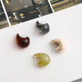 French Oil Painting Texture Resin Stud Earrings DIY Jewelry Material