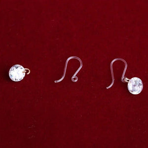 100Pcs 13mm Plastic Ear Wire Hooks Clear Resin Earring Findings DIY Jewelry