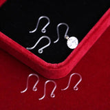 100Pcs 13mm Plastic Ear Wire Hooks Clear Resin Earring Findings DIY Jewelry