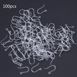 100Pcs 13mm Plastic Ear Wire Hooks Clear Resin Earring Findings DIY Jewelry