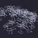 100Pcs 13mm Plastic Ear Wire Hooks Clear Resin Earring Findings DIY Jewelry