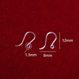 100Pcs 13mm Plastic Ear Wire Hooks Clear Resin Earring Findings DIY Jewelry
