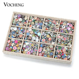 50pcs/Bag Random 18mm Glass Snap Charms for Jewelry