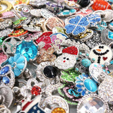 50pcs/Bag Random 18mm Glass Snap Charms for Jewelry