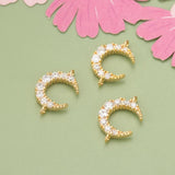 Moon Shape Rhodium Plated Copper Charms DIY Pendants
