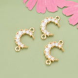 Moon Shape Rhodium Plated Copper Charms DIY Pendants