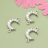 Moon Shape Rhodium Plated Copper Charms DIY Pendants