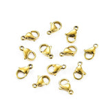 100pcs Stainless Steel Lobster Clasp Hooks for Necklace&Bracelet Chain