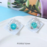 6pcs Retro Pearl Mask Acetic Acid Pendant DIY Jewelry Earrings Materials
