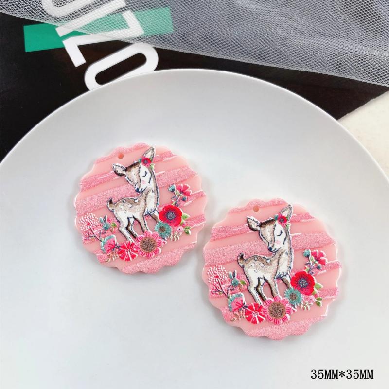 10pcs Animal Pendant Charms Acrylic Base for Necklace Earrings DIY Crafts