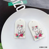 10pcs Animal Pendant Charms Acrylic Base for Necklace Earrings DIY Crafts