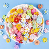 100 Pcs Resin Daisy Flowers Blessing Bag Clip Craft Decor