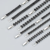 MB93 Fashion Necklace Rhodium Plated Long Chain DIY Black Zircons