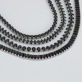 MB93 Fashion Necklace Rhodium Plated Long Chain DIY Black Zircons