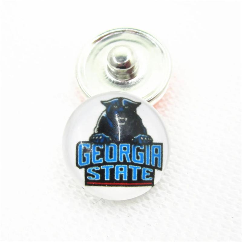 20pcs Georgia State University Snap Buttons for 18mm US Teams Snap Bracelet
