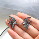 1 Pair 19 * 25mm Zircon Angel Wings Baroque Pearl Pin Accessories