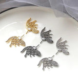 1 Pair 19 * 25mm Zircon Angel Wings Baroque Pearl Pin Accessories
