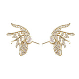1 Pair 19 * 25mm Zircon Angel Wings Baroque Pearl Pin Accessories