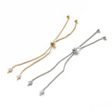 2PCS Star Zircon Bracelet 14k Plated DIY Brass Accessories