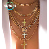 MIHUA 18K Real Plated CZ Necklace Pendant