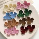 10 PCS Acrylic Flocking Flowers Bead Caps for DIY Jewelry Making