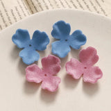 10 PCS Acrylic Flocking Flowers Bead Caps for DIY Jewelry Making