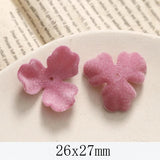 10 PCS Acrylic Flocking Flowers Bead Caps for DIY Jewelry Making