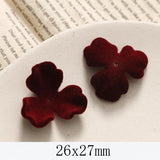10 PCS Acrylic Flocking Flowers Bead Caps for DIY Jewelry Making