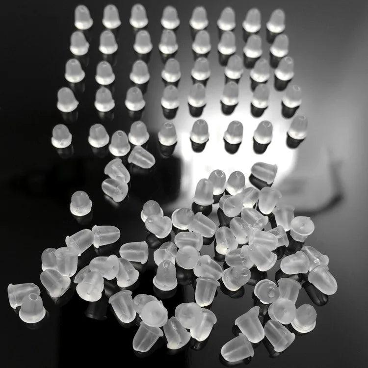 1000Pcs Silicone Barrel Bullet Style Earring Back DIY Findings