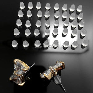1000Pcs Silicone Barrel Bullet Style Earring Back DIY Findings