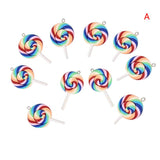 10Pcs Soft DIY Pottery Lollipop Charms Resin DIY Bottle Pendants