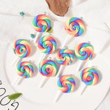 10Pcs Soft DIY Pottery Lollipop Charms Resin DIY Bottle Pendants