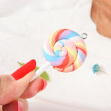 10Pcs Soft DIY Pottery Lollipop Charms Resin DIY Bottle Pendants