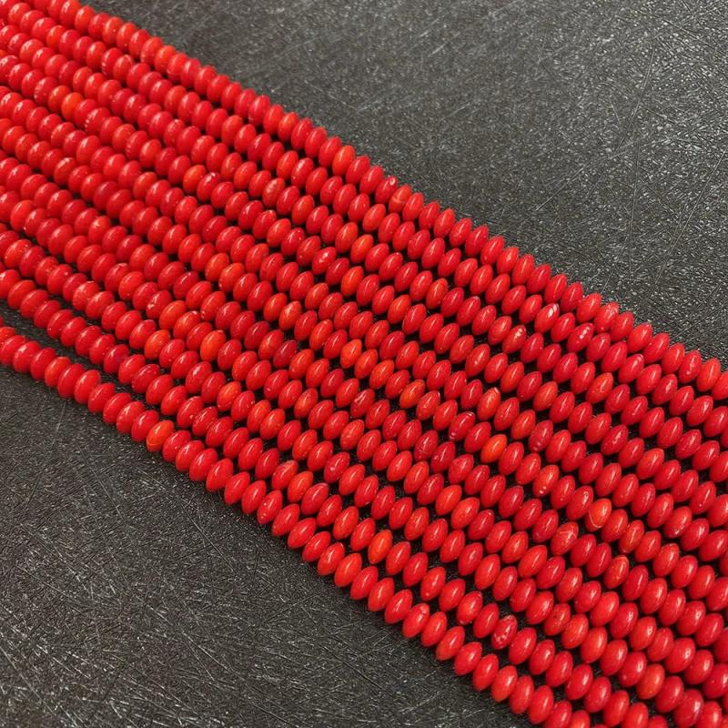 Natural Coral Beads Flat Round Shape Loose Beads for Jewelry Making