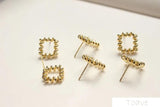 2pcs French Vintage 925 Silver Stud Earrings Accessories