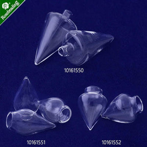 10pcs Clear Glass Water Droplets Shape Pendant Wishing Bottles