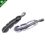 5pcs 44x9mm Antique Silver Feathers Charms Pendants